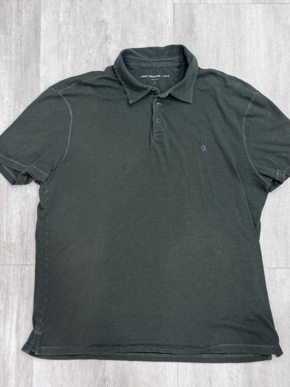 John Varvatos Olive Green Polo Shirt with Subtle Logo